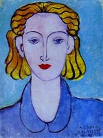 Young Woman in a Blue Blouse. Portrait of L.N. Delektorskaya 1939